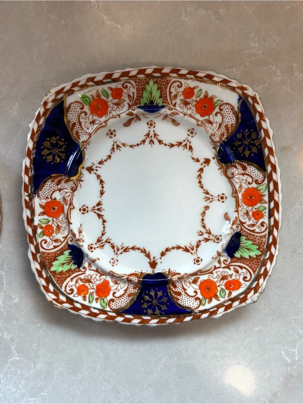 Vintage Royal Stafford Imari Covered Butter Dish Dome English Bone China 1930s